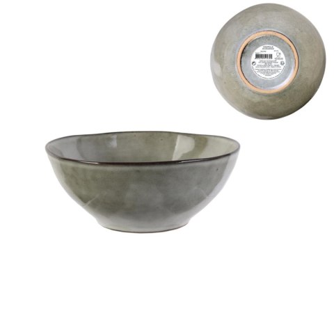 Mała misa ceramiczna Midori II widoczna z boku oraz jej jasny, nieszkliwiony spód na białym tle.