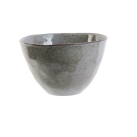 Głęboka ceramiczna miska kuchenna Midori VI o podwyższonych brzegi w odcieniu oliwki na białym tle.