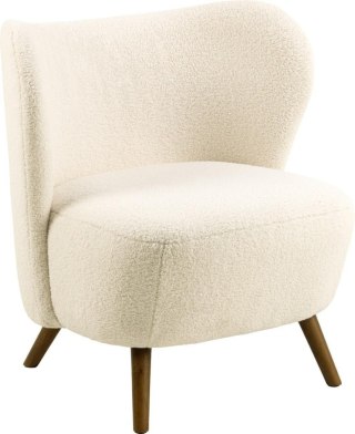 Kauczukowy fotel tapicerowany bouclé japandi Kiri - 63 cm