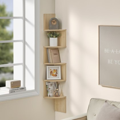 Regał ścienny jasny dąb - japandi/modern zen