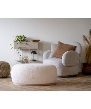 Obrotowy fotel kubełkowy japandi Misaki - 85x87x81 cm