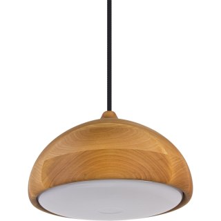 Lampa wisząca drewniana japandi olchowa czarny kabel Kame II