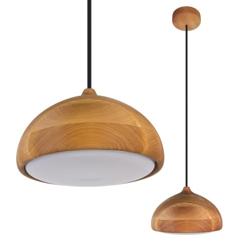 Lampa wisząca drewniana Kame II – dwa rozmiary lamp obok siebie