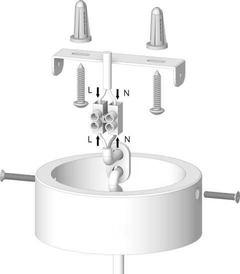 Lampa wisząca drewniana Kame II – element montażowy i podsufitka