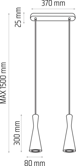 Lampa wisząca dąb Vegas 2pł