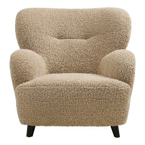 Tapicerowany fotel boucle japandi Kuriku - 86x84 cm