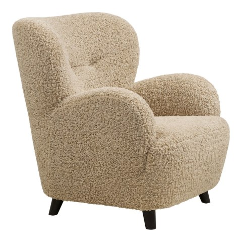 Tapicerowany fotel boucle japandi Kuriku - 86x84 cm