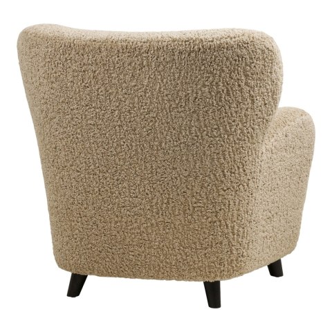 Tapicerowany fotel boucle japandi Kuriku - 86x84 cm