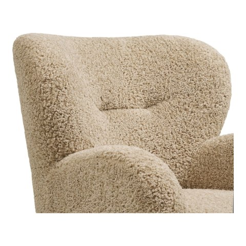 Tapicerowany fotel boucle japandi Kuriku - 86x84 cm