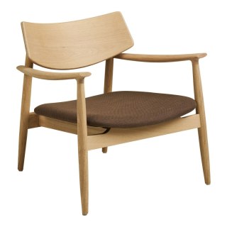 Dębowy fotel kubełkowy japandi Ganbatte - 68x68x72 cm