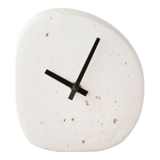 Zegar stołowy z białego cementu Sabi 15 cm