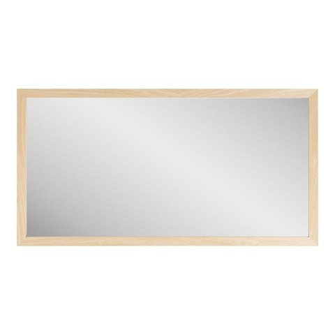 Prostokątne drewniane lustro Mori Noe II zaprezentowane w orientacji poziomej na białym tle.