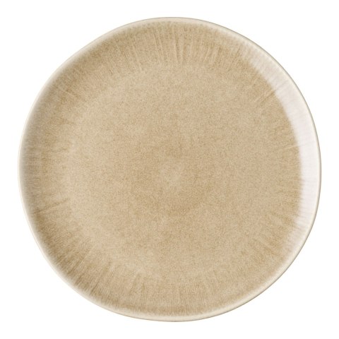 Okrągły talerz ceramiczny Shusho III o średnicy 27 cm w kolorze ciepłego beżu, widok z góry na jasnym tle.