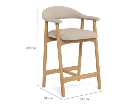 wymiary hokera japandi Yūki 64 cm wysokości siedziska