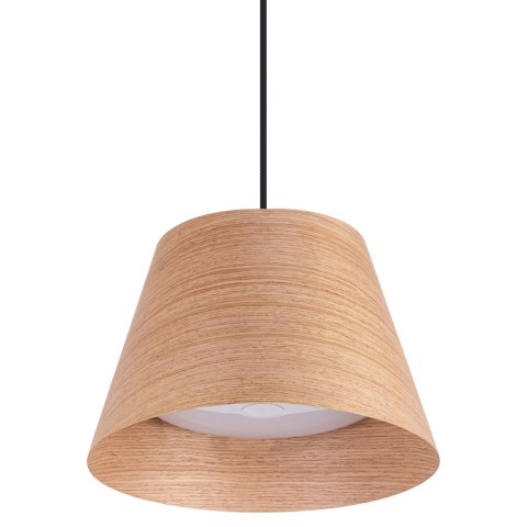 Lampa wisząca drewniana japandi dębowa stożkowa Nara