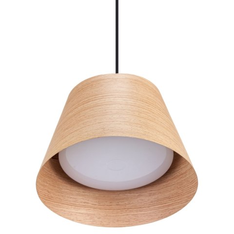 Lampa wisząca drewniana japandi dębowa stożkowa Nara