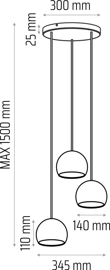 Lampa wisząca BALLI-3 (plafon)