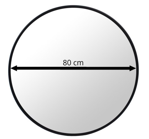 minimalistyczne lustro japandi kagami kuro 80 cm