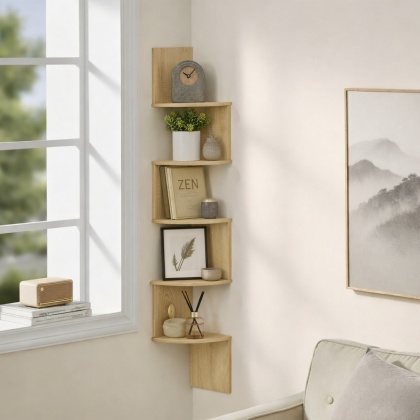 Regał ścienny dąb sonoma- japandi/modern zen