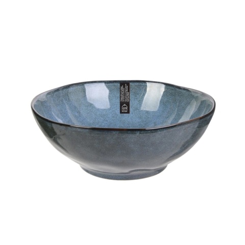 Granatowa ceramiczna misa japandi Midori IV  na białym tle