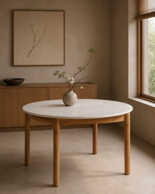 Drewniany stół ogrodowy terrazzo japandi 120 cm Okibona