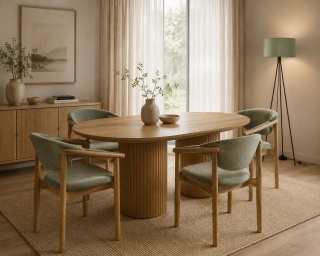 Lampa podłogowa japandi zielona Maika Midori