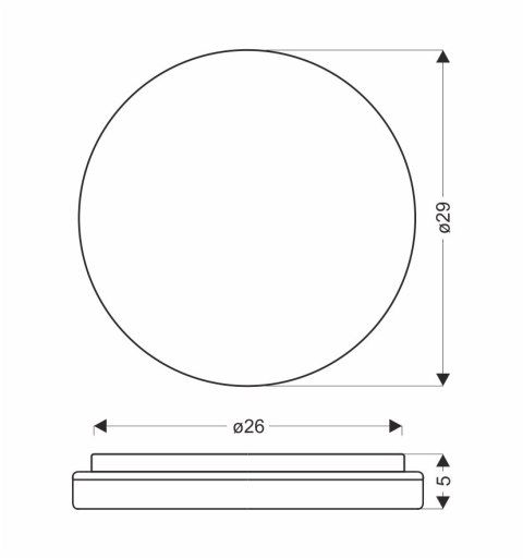 plafon led hoshi taiyo rysunek techniczny wymiary