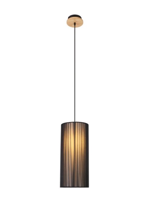 lampa wisząca czarna Yogiri I z cylindrycznym kloszem i ciepłym światłem