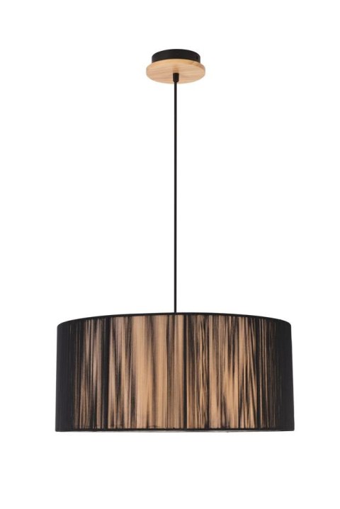 lampa wisząca czarna Yogiri II z szerokim cylindrycznym kloszem