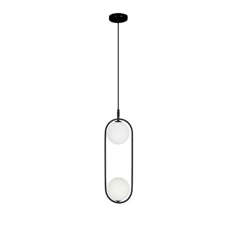 lampa wisząca Tsuki czarna szklany podłużny klosz na białym tle