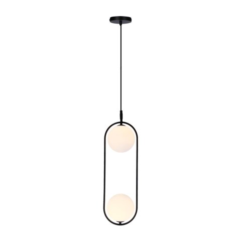 lampa wisząca Tsuki włączona ciepłe światło szklany klosz japandi