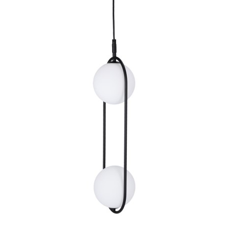 lampa wisząca Tsuki czarna podłużna forma szklany klosz detal