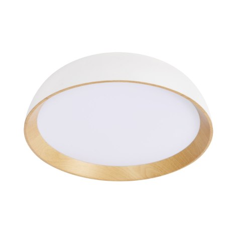 Lampa sufitowa japandi biała z drewnem Hoshi Sora