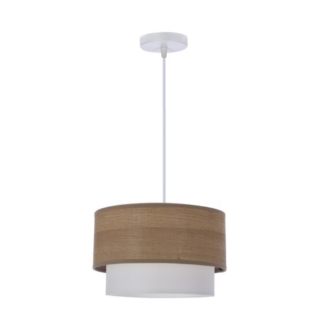 Lampa wisząca japandi drewniana z tkaniną | Akari no Wa