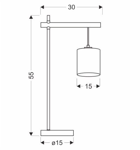 lampa stołowa japandi rei teburu rysunek techniczny wymiary