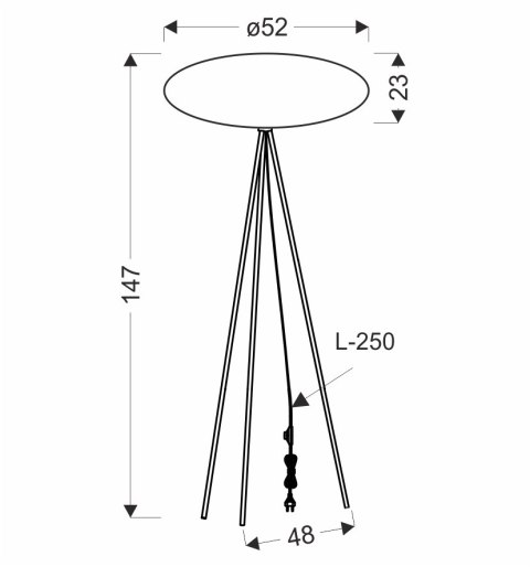 lampa podłogowa japandi hanae hada rysunek techniczny wymiary