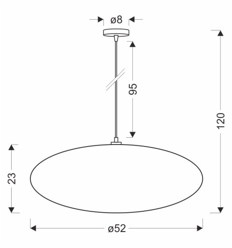 lampa wisząca Hanae Koge – schemat techniczny z wymiarami