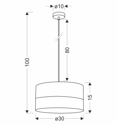 lampa wisząca Nagomi – rysunek techniczny z wymiarami