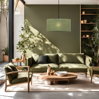 Lampa wisząca zielona tkaninowa japandi Maika Midori