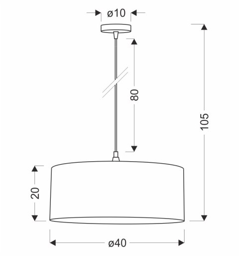 lampa wisząca Maika Midori – schemat techniczny z wymiarami