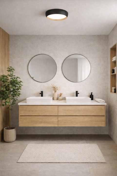 plafon japandi czarny hoshi kuro ii w łazience