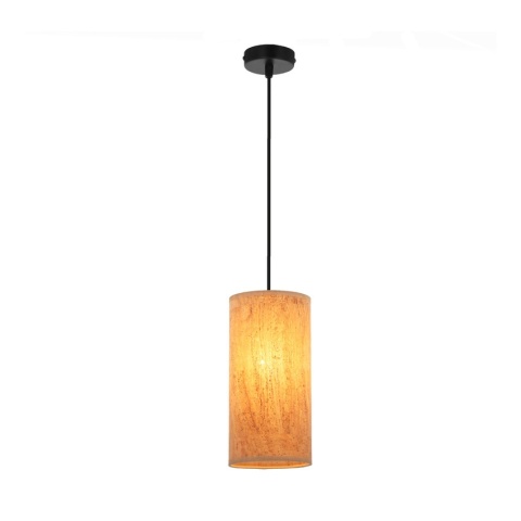 lampa wisząca Koruku włączona ciepłe światło struktura korka
