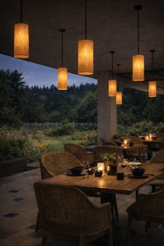 Lampa wisząca korkowa czarna japandi Koruku