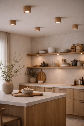Lampa sufitowa japandi drewniana dębowa Hoshi Mori I