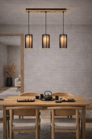 Lampa wisząca czarna japandi Yogiri III