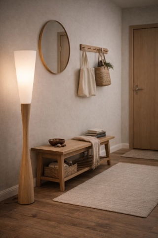 Lampa podłogowa japandi biała Shin Shiro