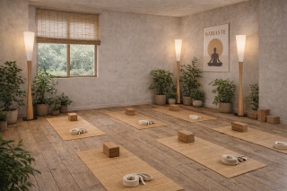 Lampa podłogowa japandi drewniana Shin Hai