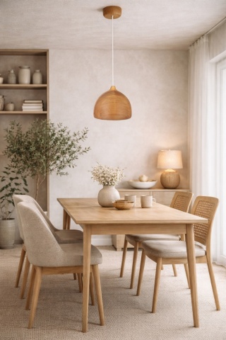 Lampa wisząca drewniana olchowa japandi Donguri I