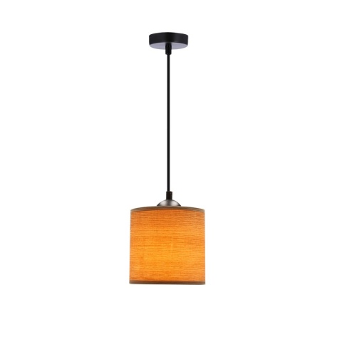 Lampa wisząca rattanowa Kurumi I – ciepłe światło abażuru