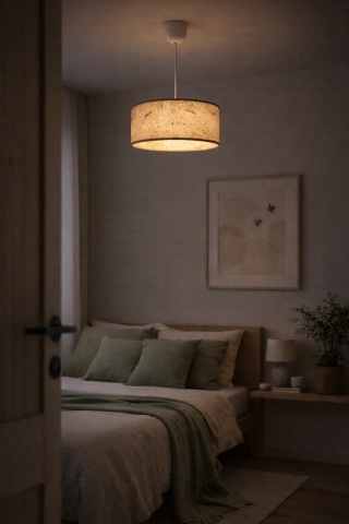 Lampa wisząca beżowa japandi Washi